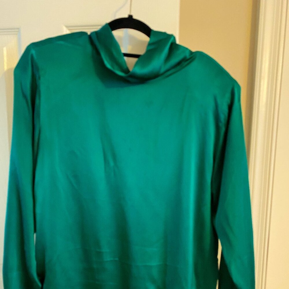 100% Silk Vintage Talbots Emerald Blouse